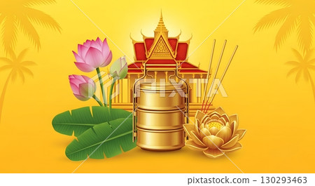 background with tropical palm and stones 130293463