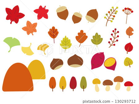 Autumn taste and plant icon set Autumn taste and plant icon set 130293712
