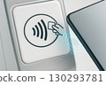 Contactless Payment Tap With Smartphone At NFC Terminal 130293781