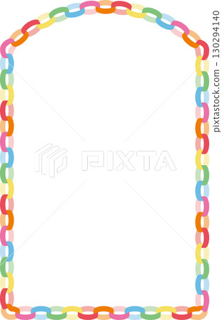 彩色紙花環框架插圖 | 花環，紙鏈，花環，色彩鮮豔，裝飾 130294140