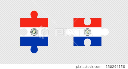 Puzzle Pieces with Paraguay Flag. 130294158