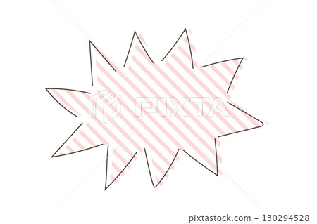 Pink striped comic explosion style speech bubble Pink striped comic explosion style speech bubble 130294528