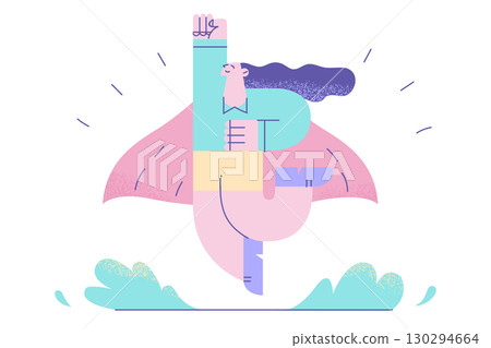 Successful business lady office worker and leadership concept 130294664