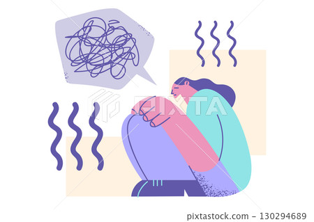 Stress, depression, having grief concept 130294689