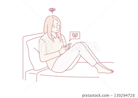Online dating and broken heart concept 130294728