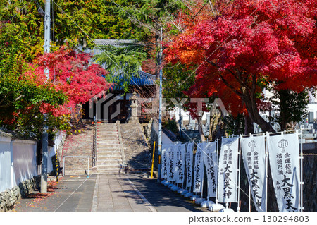 寶勝寺的參道被秋葉籠罩 130294803