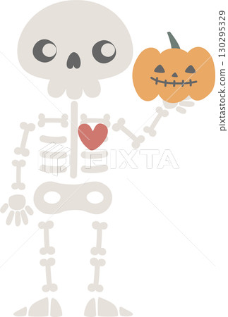 happy halloween holiday festival with skeleton, flat png illustration cartoon character design happy halloween holiday festival with skeleton, flat png illustration cartoon character design 130295329
