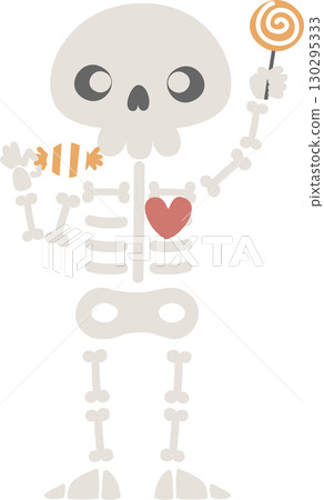 happy halloween holiday festival with skeleton, flat png illustration cartoon character design happy halloween holiday festival with skeleton, flat png illustration cartoon character design 130295333