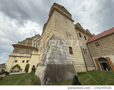 The castle Horsovsky Tyn founded in the half of the 13th century. In 1547, it was rebuilt into a monumental renaissance castle.  130295426