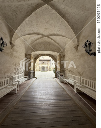 The castle Horsovsky Tyn founded in the half of the 13th century. In 1547, it was rebuilt into a monumental renaissance castle.  130295428