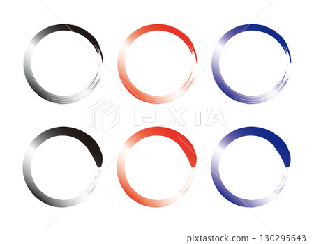 Simple glowing brush stroke circle illustration set: black, red, navy blue Simple glowing brush stroke circle illustration set: black, red, navy blue 130295643