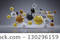 Visualization of Atoms and Molecules in Minimalist Style. High quality FullHD footage 130296159