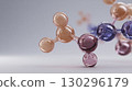 Visualization of Atoms and Molecules in Minimalist Style. High quality FullHD footage 130296179