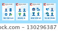 Set of medical posters with infographics and texts about mental health in a vector illustration 130296387
