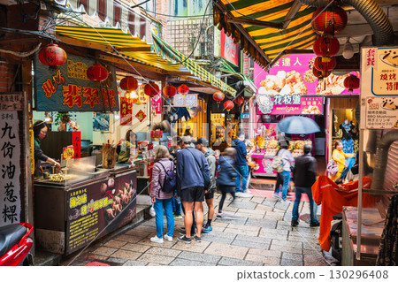 Jishan Street, the main street of Jiufen, Taiwan 130296408