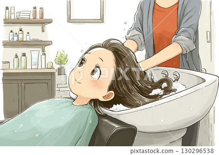 美優系列:在美容院洗頭的女人 美優系列:在美容院洗頭的女人 130296538