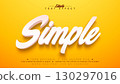 Simple Text Effect Design Editable and Scalable Vector Graphic Style Effect with Shadow and White 3D Typography Lettering on Yellow Background. Premium Illustration Template for Greeting Card, Flyer 130297016