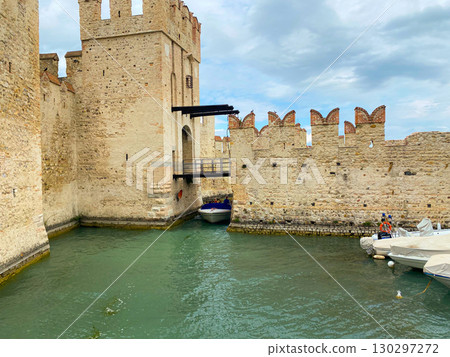 Lago di Garda, Sirmione, Italy, castle in the old town  130297272