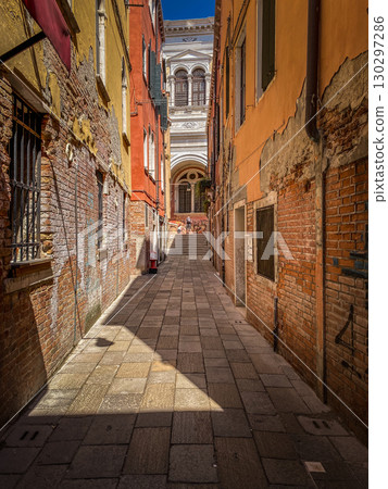 Venice, Italy, a narrow street in Venice 130297286