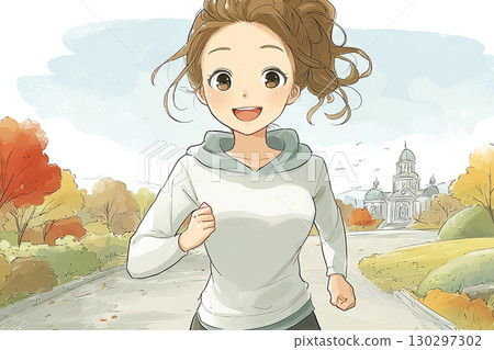 Miyu系列：跑步女性 130297302