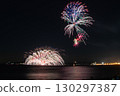 Gorgeous fireworks lighting up the summer night sky 130297387
