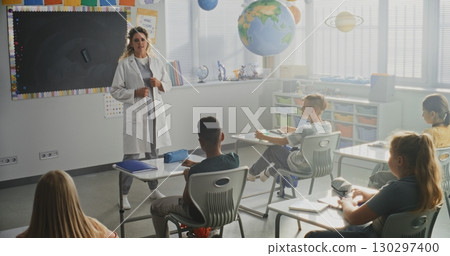 Female Healthcare Professional Speaking and Giving Medical Lecture to Curious Young Students Female Healthcare Professional Speaking and Giving Medical Lecture to Curious Young Students 130297400