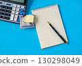 A dollars on a clip with note paper ,Finance and business concept. 130298049