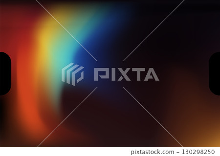 Retro photo film. Dark vintage film texture with soft orange light leaks. Blurred retro background of old analog photography. Grunge gradient overlay. Abstract vector illustration 130298250