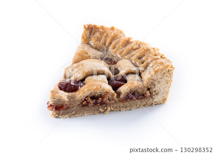 Slice of traditional Pastafrola pie with guava filling, also known as Cuban pae 130298352