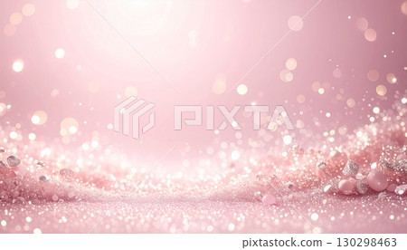 Spring, romance, Valentine's Day, and wedding images. A gorgeous and romantic background with pale pink and gold sparkles. 130298463