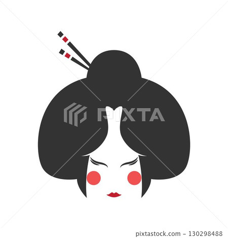 Geisha icon logo illustration 130298488