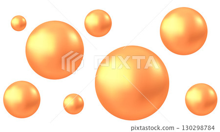 Golden glossy 3d ball. 130298784