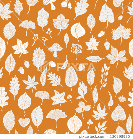 seamless pattern with autumn leaves seamless pattern with autumn leaves 130298920