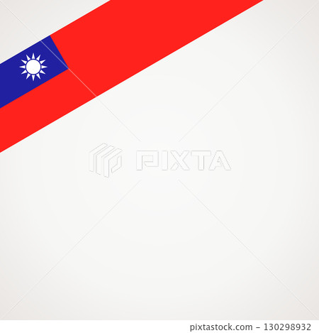 Corner ribbon flag of Taiwan 130298932