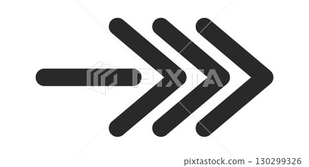 Line arrow with three arrowheads-插圖素材 [130299326] - PIXTA圖庫
