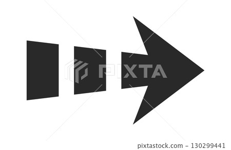 Dashed speeding arrow graphic design 130299441