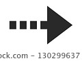Geometric dashed arrow design element 130299637