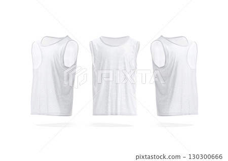 Blank white football team practice vest mockup, front and side 130300666