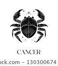 Astrological cancer symbol intricate black and 130300674