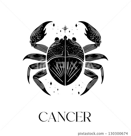 Astrological cancer symbol intricate black and Astrological cancer symbol intricate black and 130300674