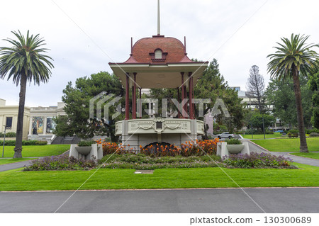 Geelong, Victoria, Australia - Jan 2, 2024 : Hitchcock Memorial Rotunda in Johnstone Park, Geelong, Australia on Jan 2, 2024. 130300689