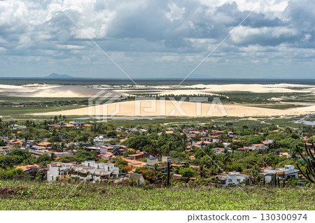 Serrote de Jericoacoara trail along the coast and beaches from Jericoacoara to Pedra Furada in Ceara State of Brazil Serrote de Jericoacoara trail along the coast and beaches from Jericoacoara to Pedra Furada in Ceara State of Brazil 130300974