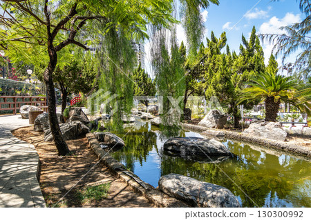 The Japanese garden, on Fortaleza's waterfront avenue, on Nautico beach at Fortaleza, Ceara, Brazil 130300992