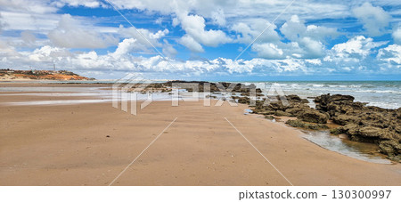 Canoa Quebrada Beach at Aracati in Ceara Brazil. Bay Coastline. Coast Travel. Vacations Landscape Canoa Quebrada Beach at Aracati in Ceara Brazil. Bay Coastline. Coast Travel. Vacations Landscape 130300997