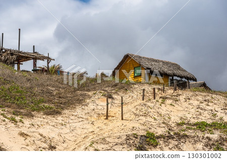 Famous barracas, bars and restaurants at Canoa Quebrada Beach, Brazil Famous barracas, bars and restaurants at Canoa Quebrada Beach, Brazil 130301002