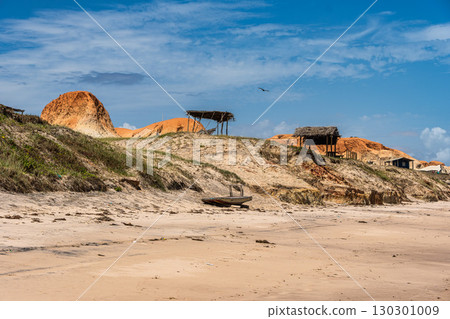 The rock formations at Canoa Quebrada Beach at Canoa Quebrada, state of Ceara, Brazil The rock formations at Canoa Quebrada Beach at Canoa Quebrada, state of Ceara, Brazil 130301009