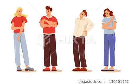 A Diverse Group of Young Adults in Casual Outfits, Embracing Style and Togetherness 130301962