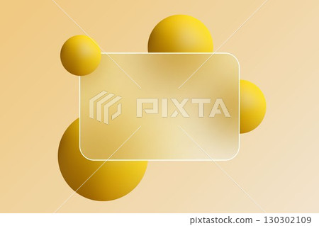 Abstract background in glass morphism style with yellow spheres. Eps 10 Abstract background in glass morphism style with yellow spheres. Eps 10 130302109