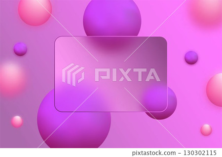 Abstract background with 3D spheres and glass morphism frame. Eps 10 130302115