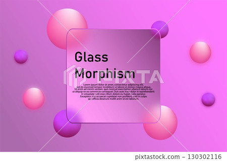 Pink and purple abstract design with glass morphism effect and transparent frame. Eps 10 Pink and purple abstract design with glass morphism effect and transparent frame. Eps 10 130302116